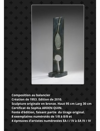 Sculpture en bronze a patine noire de Carmelo Arden Quin