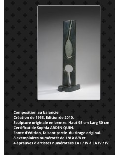 Sculpture en bronze a patine noire de Carmelo Arden Quin