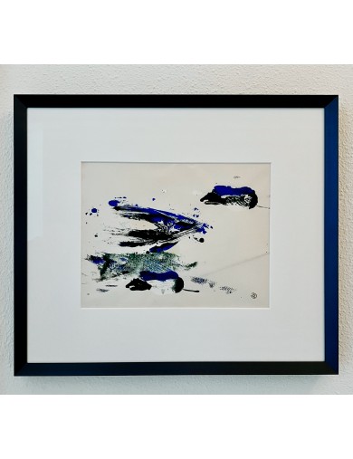 Composition abstraite bleu. Huile sur papier de Dora Maar