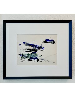 Composition abstraite bleu. Huile sur papier de Dora Maar