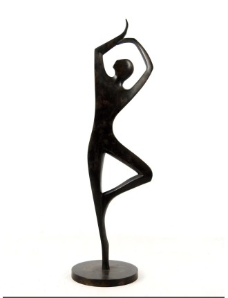 Sculpture en bronze a patine brun fonce de Riccardo Scarpa