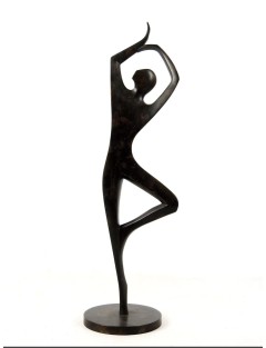 Sculpture en bronze a patine brun fonce de Riccardo Scarpa