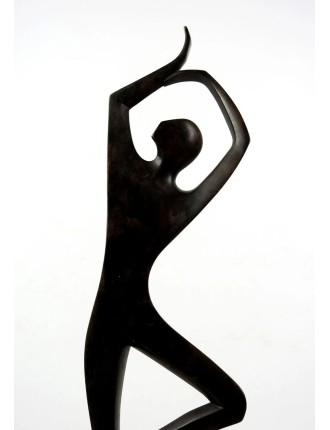 Sculpture en bronze a patine brun fonce de Riccardo Scarpa