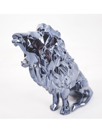 Lion bleu argente, epreuve en polyresine de Richard Orlinsky