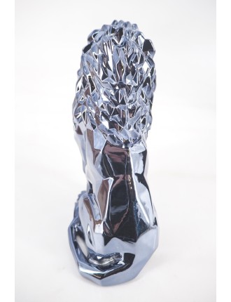 Lion bleu argente, epreuve en polyresine de Richard Orlinsky