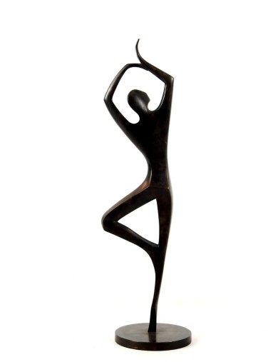 Sculpture en bronze a patine brun fonce de Riccardo Scarpa