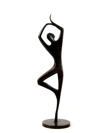 Sculpture en bronze a patine brun fonce de Riccardo Scarpa