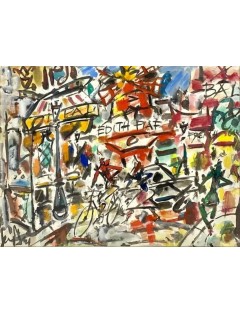 Les Cyclistes, gouache de Gen Paul