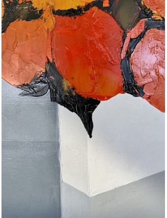 Fleurs coupées. Huile sur toile de Marcel Demagny