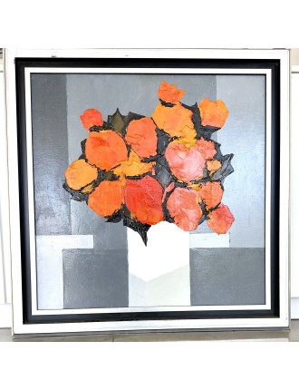 Fleurs coupées. Huile sur toile de Marcel Demagny