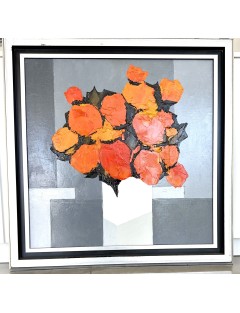 Fleurs coupées. Huile sur toile de Marcel Demagny