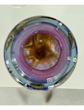 Vase - Jean-Claude Novaro - Vase en verre soufflé à inclusions et décor intercalaire