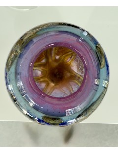 Vase - Jean-Claude Novaro - Vase en verre soufflé à inclusions et décor intercalaire