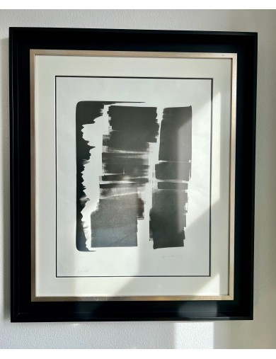 Lithographie noir sur papier, L-6-1974 de Hans Hartung