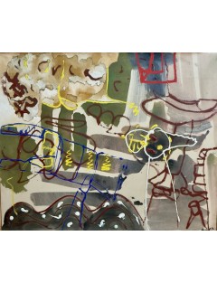 Le préau joli. Acrylique sur toile