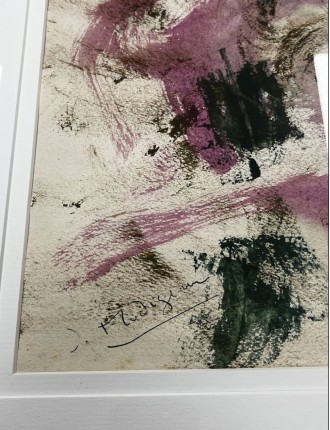 Composition abstraite. Technique mixte. Vers 1975 de Jeanne Modigliani