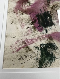Composition abstraite. Technique mixte. Vers 1975 de Jeanne Modigliani