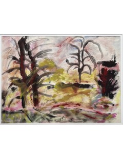Composition abstraite. Paysage. Gouache. Vers 1970 de Jeanne Modigliani