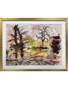 Composition abstraite. Paysage. Gouache. Vers 1970 de Jeanne Modigliani