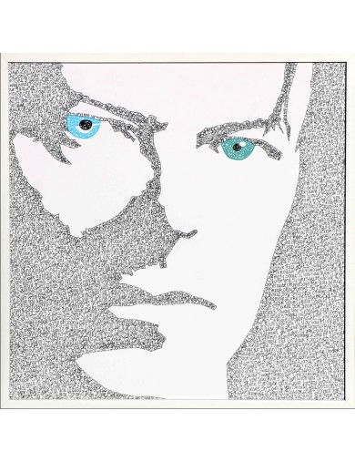 David Bowie, calligraphie a l'encre sur papier de Athena Menekratis