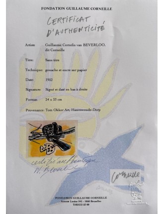 Corneille – Composition abstraite – Gouache 1952