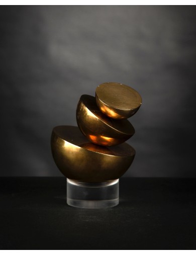 Sculpture en bronze poli de Serge Mansau