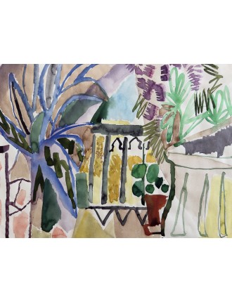 Heinrich Steiner – Paysage italien – Aquarelle signée