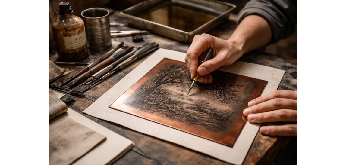 Eau-forte en art : définition et technique